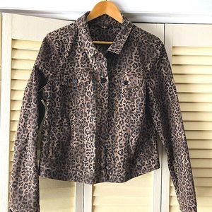 William Rast Jackets & Coats leopard Cheetah Print Cotton Denim M/L size